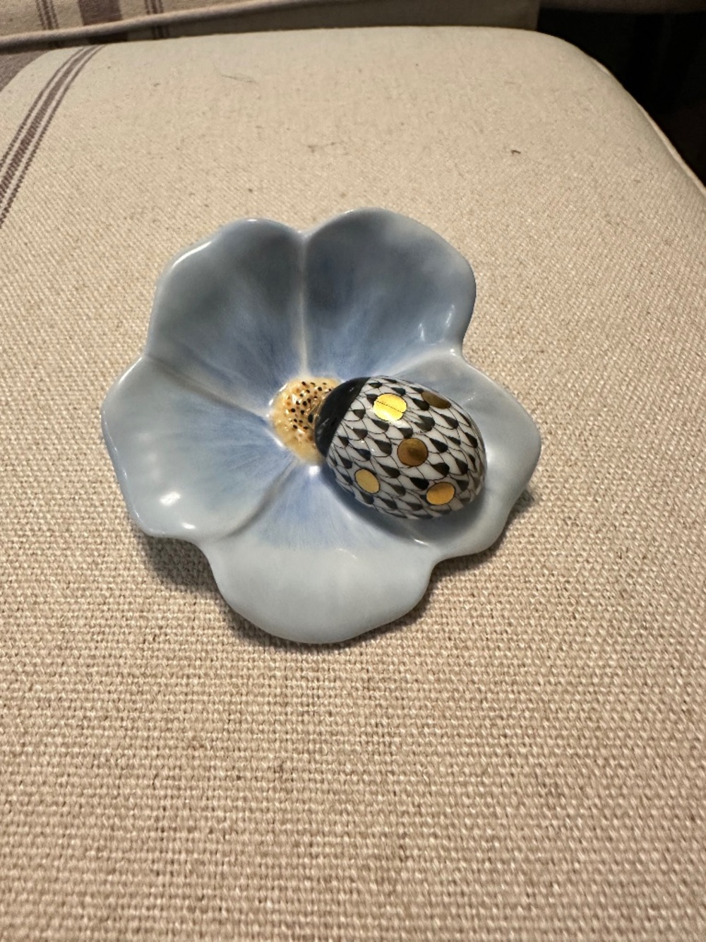 Herend- Ladybug on Flower